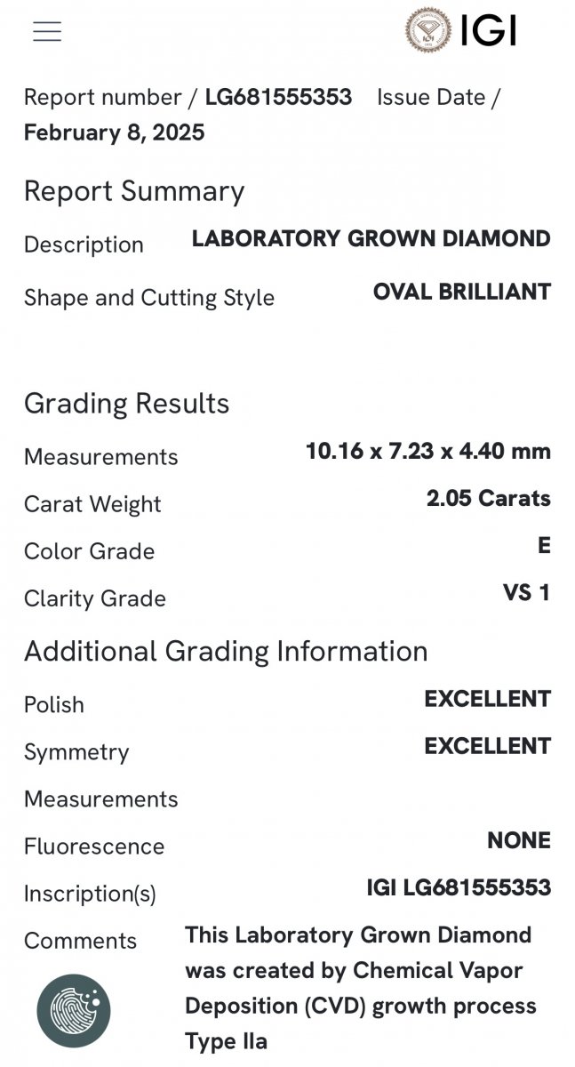 Lab-grown Ovaal Entourage ring 2.35crt